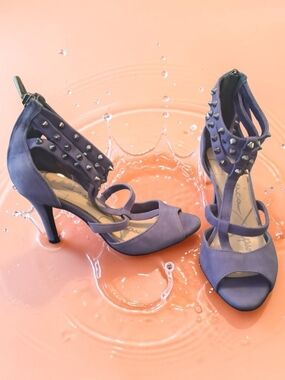 Jessica Simpson Maniah Purple Suede Spiked Stiletto Heels Women's Shoe Size 5.5